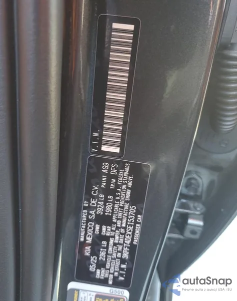 2025 Kia K4 Lx z USA, uszkodzony, nr VIN 3KPFT4DEXSE153705